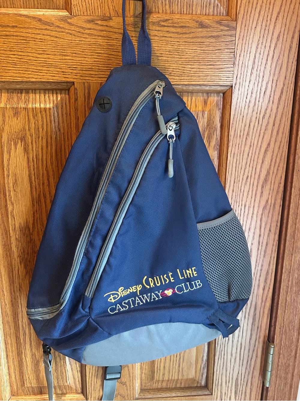Disney Cruise Line Sling Backpack Castaway Club Blue Travel Bag